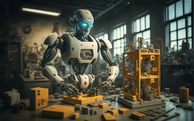 a_robot_in_a_workshop_assembling_a_set_of_blocks-transformed